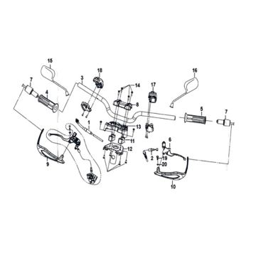 Stuurbocht - remhevels - kabels Sym Crox 50 E4 BLUE/GRAY (BU-300S/GY-7450U)