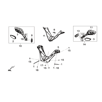 Lenkung/Bremsgriffe/Spiegel Sym Joymax 300I ABS E3 2014-2016 Silber (S-7S)