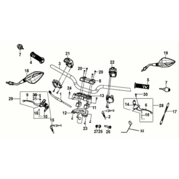 Lenkhebel/ Bremshebel/ Seile Sym Jet 14 125I E4