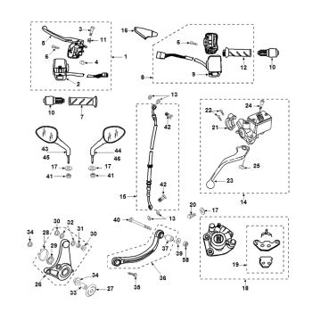 Lenkungsteile - Spiegel Peugeot Speedfight 2 AC E2 2-Takt