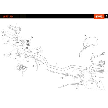 Lenkungsteile - Spiegel Rieju MRT enduro black lim 2010 2-Takt