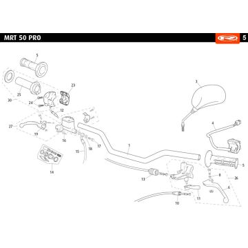 Lenkungsteile- Spiegel Rieju MRT pro SM weiß 2010 2-Takt