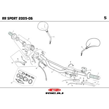 Lenkungsteile - Spiegel Rieju RR sport blue 2005 2-Takt