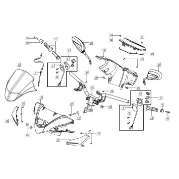 Lenkungsteile AGILITY 16+ 4T 125 Mattes Metallic-Silber