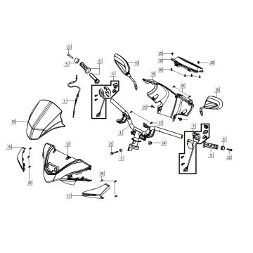 Lenkungsteile AGILITY 16+ 4T 200i Matt Metallic Hellblau