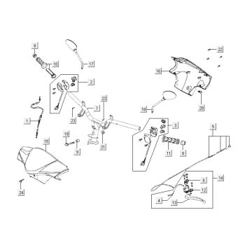 Lenkungsteile Kymco Agility 12 4-Takt 125 blau