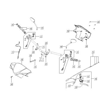 Lenkungsteile Kymco Agility 12' 4-Takt sportliches Blau