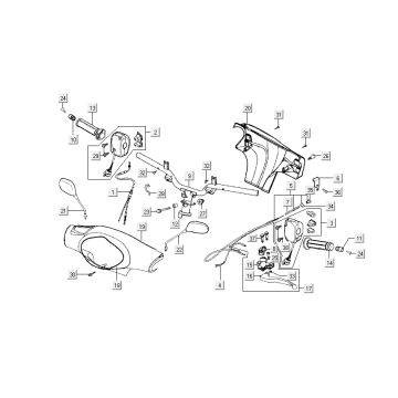 Lenkungsteile Kymco People 2-Takt rot