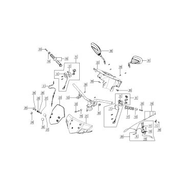 Lenkungsteile Kymco Super8 4-Takt ab 2009 weiß