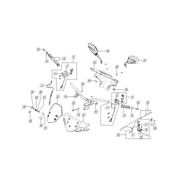 Lenkungsteile Kymco Super 8 4-Takt (2007-2009) Rot Schwarz