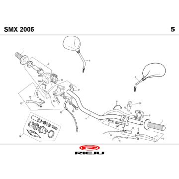 Lenkungsteile Rieju SMX schwarz 2006 2-Takt