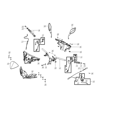 Lenkungsteile Kymco Super8 Street 50i E4 Mattschwarz