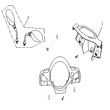 Lenkerdeckel-Spiegel AGM Ape50 schwarz