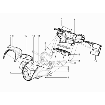 Lenkerkappen Piaggio Beverly 350 E3 Sport Touring 2013-2014 grau 760/B