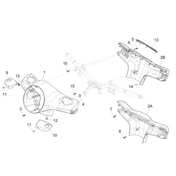 Lenkerabdeckung Vespa GTS 300 dh 2008-2016 (mit und ohne ABS) blau 261/A