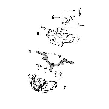 Lenkstange Peugeot Speedfight 4 4-Takt Weißgold
