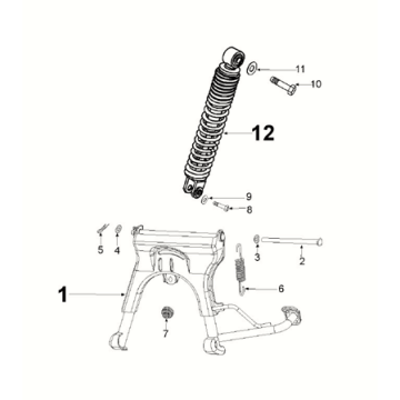 Haupständer - Stoßdämpfer Peugeot Kisbee 4-Takt Euro 5