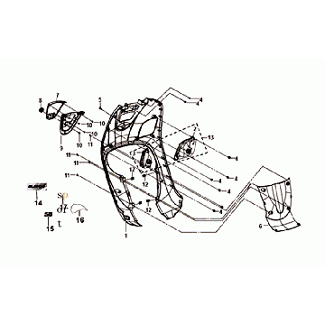 Scheinwerfer-Frontplatte Sym Fiddle III mattgrau (GY-010U)