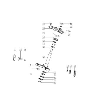 Gabelbrücke - Lenkkopflagersatz Kymco K-Pipe 50 4T AC Weiß