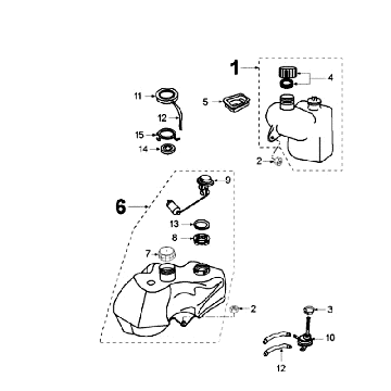 Tank mit Kabelbaum Peugeot Elyseo schwarz