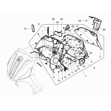 Antischutzplatte Piaggio Beverly 350 E3 Sport Touring 2013-2014 grau 760/B