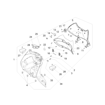 Beinschild Piaggio Beverly 500 Euro 3 2007-2012 Grau 780/A