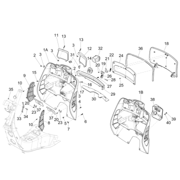 Antischutzplatte Vespa GTS 300 dh 2008-2016 (mit und ohne ABS) blau 261/A