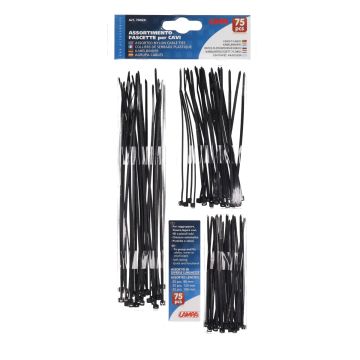 Kabelbinder-Sortiment groß schwarz 75 Stück Lampa