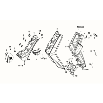 Obere Abdeckung Sym E-XPRO 45KM/H 2020-2021 Grau (GY-010U)