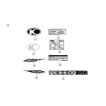 Embleme – Aufkleber – Logo Kymco Nexxon 50 4T AC DunkelGrau