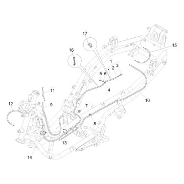 Bremszugs - Tankklappenzug Piaggio MP3 300 ie LT Business - Sport (mit und ohne ABS) 2016-2018