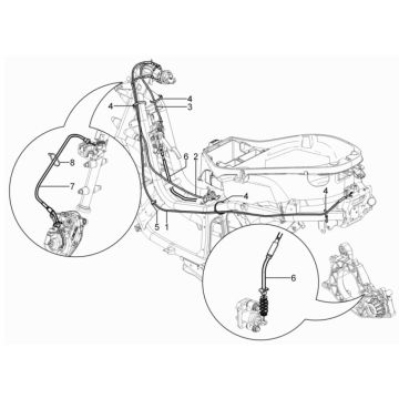 Bremszugs - Tankklappenzug Piaggio MP3 300 HPE / 300 HPE Sport ABS Euro 5 2020-2022
