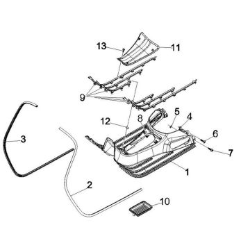 Trittbrett GTS 125 IU metallisiert grau 711/B