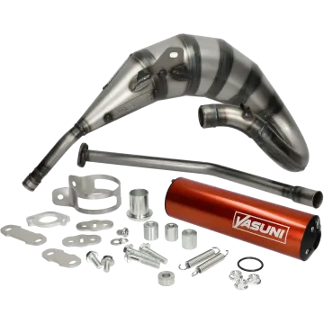 Yasuni Cross HM Max Auspuff Orange Oberliegend Derbi Senda DRD 50  