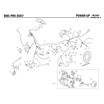 Auspuff Electra Rieju SMX p-up blau 2008 2-Takt