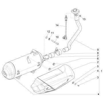 Piaggio Medley 125 ABS E5 2021-2022 Auspuff (EMEA)