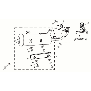 Auspuff Sym Allo GT (WH006 S882U) weiß silber