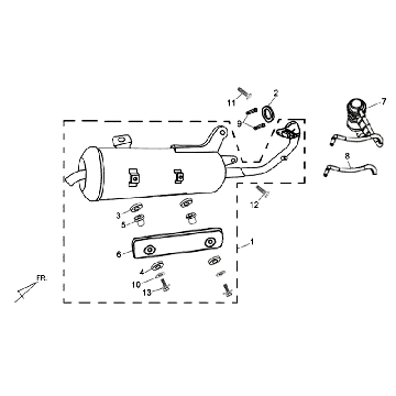 Auspuff Sym Allo (WH871) champagner