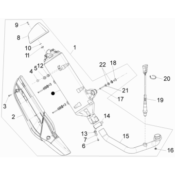 Auspuff Piaggio Beverly 350 E3 Sport Touring 2013-2014