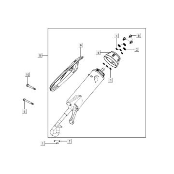 Auspuff Kymco Agility 12 4-Takt 125 blau