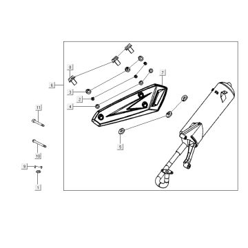 Auspuff Kymco Agility RS 4-Takt weiß 09