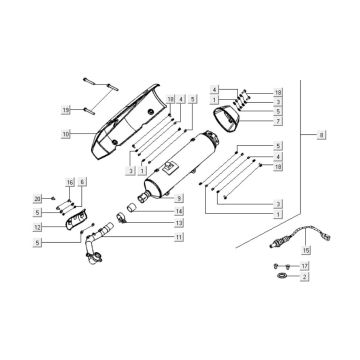 Auspuff Kymco Downtown 300i weiß