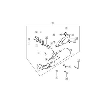Auspuff Kymco People 2-Takt blau