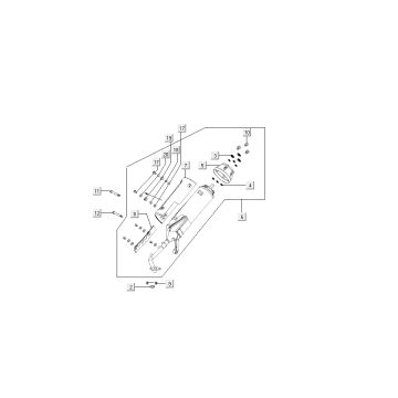 Auspuff Kymco Super 8 4-Takt (2007-2009) Rot Schwarz