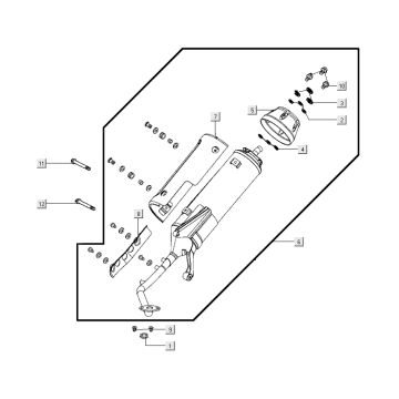 Auspuff Kymco Super 8 Street 4-Takt blau