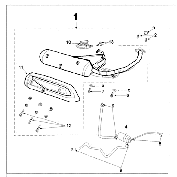 Auspuff Peugeot Speedfight 3 4-Takt Grau