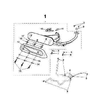 Auspuff Peugeot Speedfight 4 4-Takt Rot/Schwarz