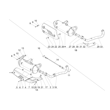 Auspuff Piaggio Beverly 125 RST 4T 4V IE E3 2010-2015 (EMEA)