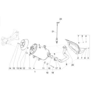 Piaggio MP3 350 Maxi Sport E4 ABS Auspuff 2018-2020 (EMEA)