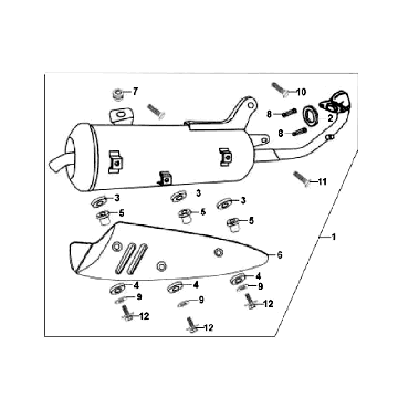 Auspuff Sym Fiddle Weiß WH8018P